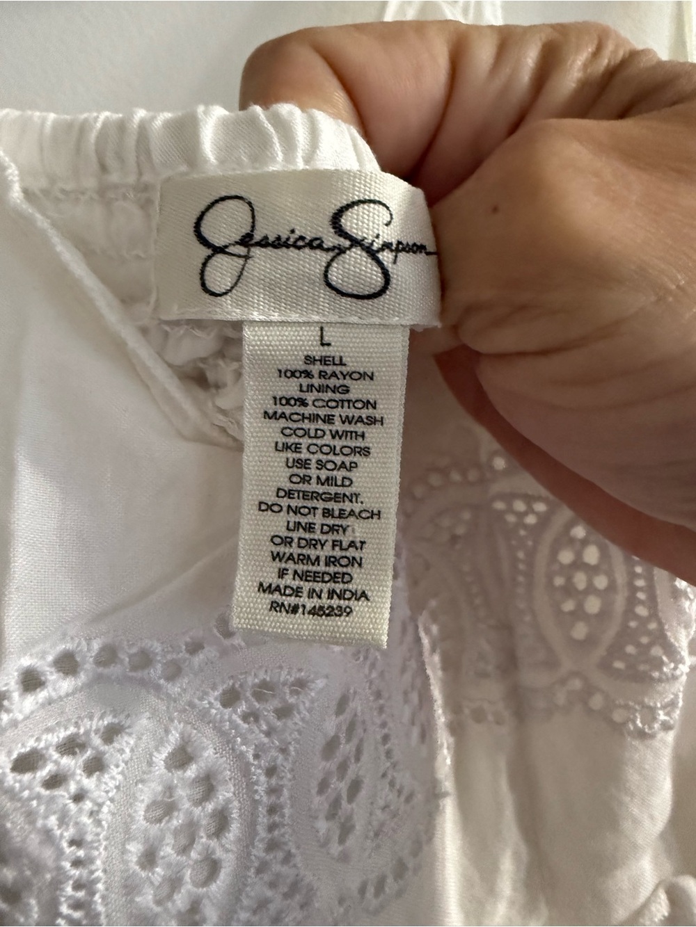 Jessica Simpson White Lace Tiered Maxi Dress-Skirt - Picture 4 of 4